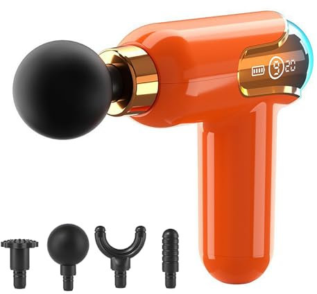 Massagepistole mit USB C Aufladung Muskel Percussion Massagegerät 4 Massageköpfen 9 Geschwindigkeiten Tragbar Leise Massage Gun zur Ganzkörper Muskelmassage