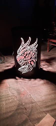 Feuertonne mit Motiv (Drachen)