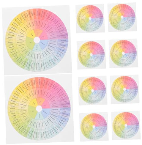 Sewroro 10st Psychologische Aufkleber Emotionsraddiagramm Gefühle Aufkleber Emotionen, Gefühle, Rad Gefühlsrad Emotionsdiagramm Für Kinder Farbrad-poster Pvc