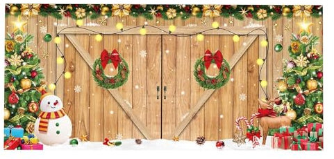 Allbestop Garagentor Deko Weihnachten,Banner Outdoor übergrößE Rot Weihnachtsmann Dekorationen Frohe Weihnachten Große Banner Weihnachten Urlaub Garagentor Banner Abdeckung