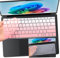 2 PCS Keyboard Cover for 2024 Microsoft Surface Laptop 7(7th Edition Copilot+ PC) 13.8 & 15 inch US Layout Keyboard Skin-OPink+Clear