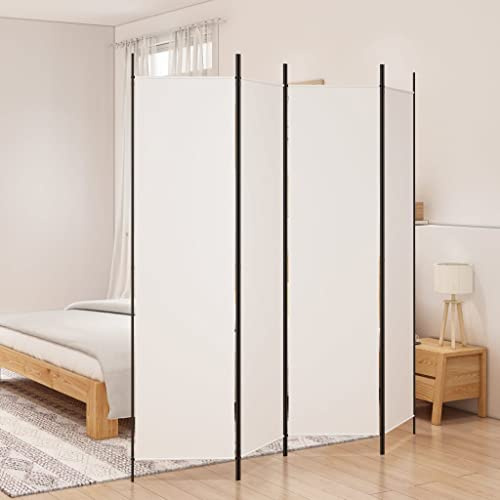 FENLAX Paravent Raumteiler Weiß 200x200 cm Stoff Atmungsaktiv Vielseitig Trennwand Schlafzimmer Home Wohnzimmer Indoor Room Divider Dekorative Hintergrundwand Klappdesign