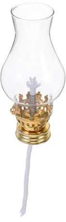 HOLIDYOYO Vintage Kerosinlampe Mit Verstellbarem Metalldocht Glaslampenschirm Für Innenräume Robuste Ölkerzenlampe Ersatz Dochtbrenner Dekorative Nostalgische Petroleumleuchte Vielseitig Für