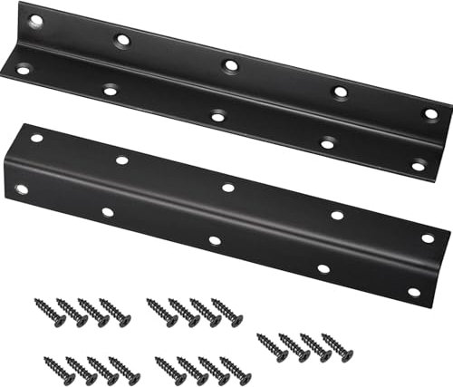 2 Pezzi Staffe Angolari, 200x25x25mm Squadre Angolari in Acciaio Inossidabile, Squadre a L a 90 Gradi, Supporto Angolare per Mobili in Legno, Recinzioni Fissaggio con Viti per Interni ed Esterni