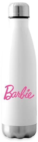 Spreadshirt Barbie Logo Classique Pink Bouteille Isotherme, 500 ml, blanc