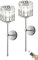 OEUBEQ Modern Cordless Crystal Glass Wall Sconce Battery Operated Wall Lights Set of 2, Non Hardwired Remote Chrome Wall Sconces, USB Rechargeable Silver Wall Lamp for Living Room Bathroo