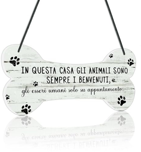 Putuo Decor Panneau pour amoureux des animaux, plaque en PVC en forme d'os, décoration vintage pour maison, signe drôle pour porte et mur, cadeau pour propriétaires de chiens et chats