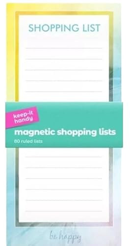 Quailitas Magnetic Shopping List Notepad, 80 Ruled Pages, 21.5x10cm, Fridge Memo Pad for Grocery Lists and Meal Planning