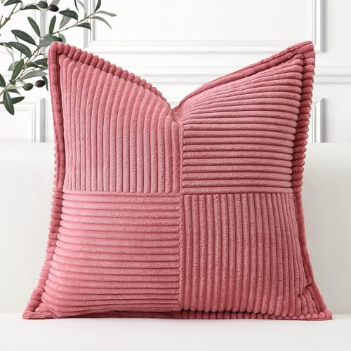 Artscope Ein Cord Kissenbezug Kordsamt Kissenhülle Zierkissenbezug 45x45 cm Dekokissen Sofakissen Couchkissen Dekorative Weiche Kissen für Sofa Wohnzimmer Zuhause Schlafzimmer, Marmelade