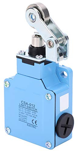 Watris Veiyi 250V AC/6A Endschalter, 220V DC/0.3A Türkontaktschalter, Momentaner Endschalter Rollenhebel, mit Verstellbarem Drehhebelarm