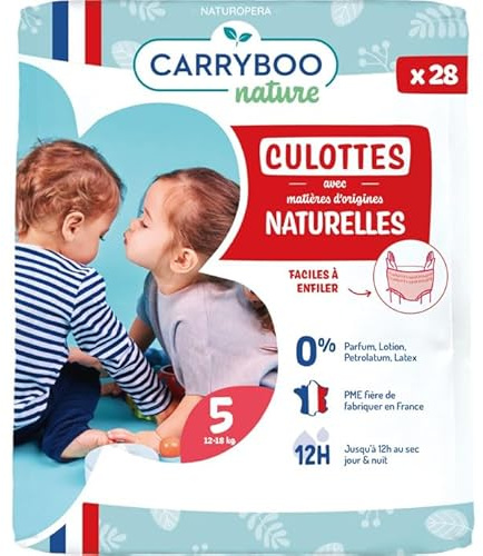 CARRYBOO Nature Couches-culottes taille 5 (12-18 kg) 28 culottes