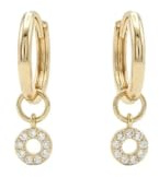 Suzan Gold® 375 Echtgold Creolen Damen mit Zirkonia Kreis Anhänger minimalistisch elegant glänzend Geschenk HaloLuna