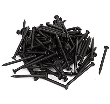 sourcing map Clous 2 pouces Longueur Carbone Acier Point Mur Ciment Quincaillerie Clou Noir 100 Pièces