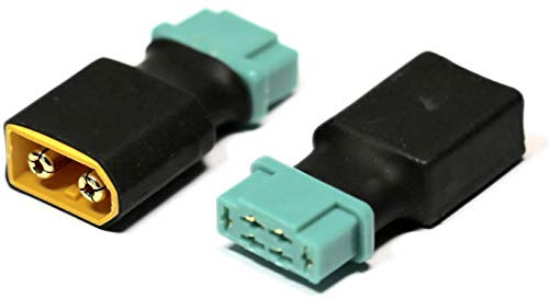 VUNIVERSUM 2x Stück Premium Adapter MPX Multiplex kompatibel 6P 6 Pin Stecker Female Weiblich Buchse auf XT60 Stecker Male Männlich Goldstecker Verpolsicher Lipo Akku Adapterkabel Modellbau