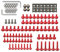 Alamor 137Pcs Carenatura Kit Bullone Fissaggio Clip Dado Per Sportbikes Moto - Rosso