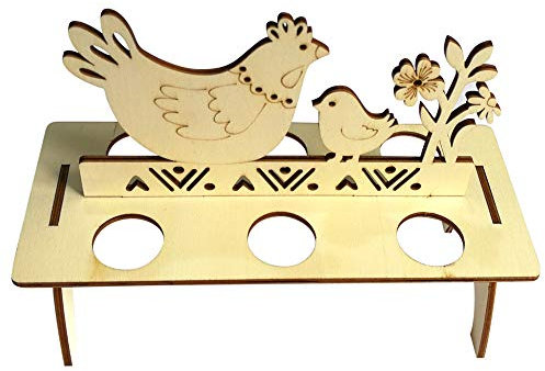 Lazzboy Osterei-Regale für Kinderhäschen Hen Pattern Carry Hold Eggs Hölzerne (C)