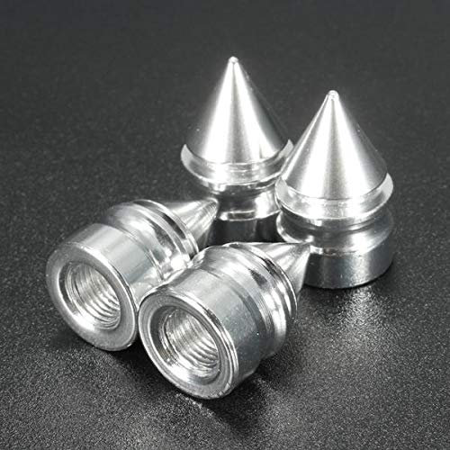 PeroFors 4Pcs Aluminum Tire Rim Wheel Valve Cap Airtight Dust Cover Universal for Car Van Bike Motor Bike-Silver