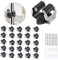3-H Mop Holder 25 Pack,Brush Holder,Broom Holder Wall Mounted for Kitchen Bathroom Laundry Room Shed Garage Garden(Black)