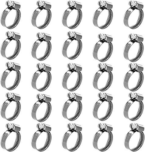 GARSIDURO® 25 fascette stringitubo in acciaio inox 16-27 mm - Morsetti per tubature grezze professionali in alta qualità, DIN3017, per lavatrici, lavastoviglie | 16-27mm | 25 pezzi