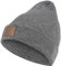 Warme Damen Beanie Mütze | Herren Mütze mit Leatherpatch | Strickmütze Wintermütze | für Frauen Männer Unisex | Cuffed Hats Weich & Warm hellgrau