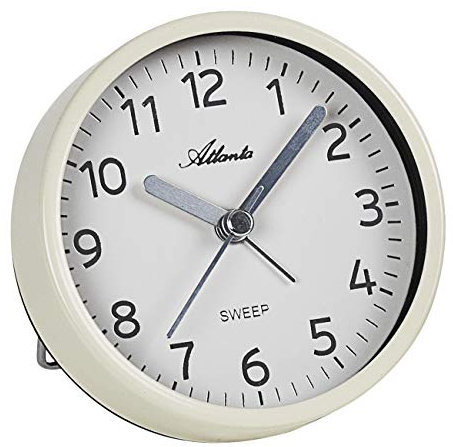Atlanta Quarzwecker ohne Ticken mit Metallgehäuse Weiß - 2112-0