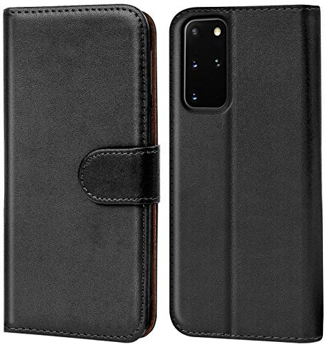 Verco Handyhülle für Galaxy S20+ Hülle, Schutzhülle für Samsung Galaxy S20 Plus Tasche PU Leder Flip Case Brieftasche - Schwarz