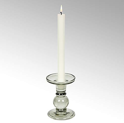 Lambert - Andratx - Leuchter/Kerzenleuchter/Kerzenständer - Glas - Rauchgrau - (HxD) 13 x 9,5cm