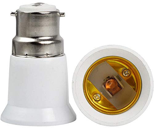 Adaptateur de prise B22 à E27, Adaptateur de prise à baïonnette BC B22 à E27 ES à vis Edison, BC à ES extension de la base du support de lampe, Adaptateur de support B22 à E27 0-250V, 2A Convertisseur