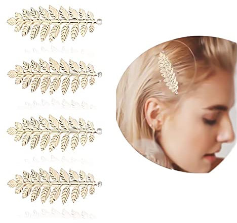Pinces à Cheveux Métal Barrettes 4pcs, Pinces à Cheveux en métal avec Diamants, Broches d'accessoires pour Cheveux, adaptées aux Bijoux Multi-scènes pour Dames et Amis