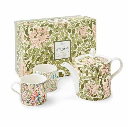 Spode Portmeirion Morris & Co Tea for Two Set Teapot and 2 Mugs Boxed Gift Set
