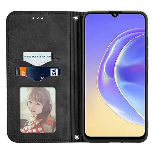 TingYR Case for Samsung Galaxy S21 Ultra 5G Cover, Cover Flip Case Stylish Wallet Case with Card Slots Shockproof, Case for Samsung Galaxy S21 Ultra 5G Smartphone.(Nero)