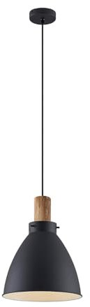 Lindby Pendelleuchte Trebale (Skandinavisch) in Schwarz aus Metall (1 flammig, E27) - Deckenlampe Esstischlampe Hängelampe Hängeleuchte Wohnzimmerleuchte