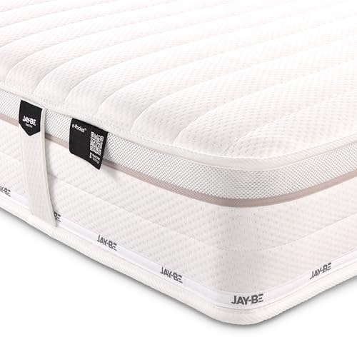 JAY-BE Truecore 1000 Sprung Mattress, Double (190 x 135 x 21cm) | Medium Firmness, Temperature Regulating, Foam Free, 21cm Deep, Hypoallergenic