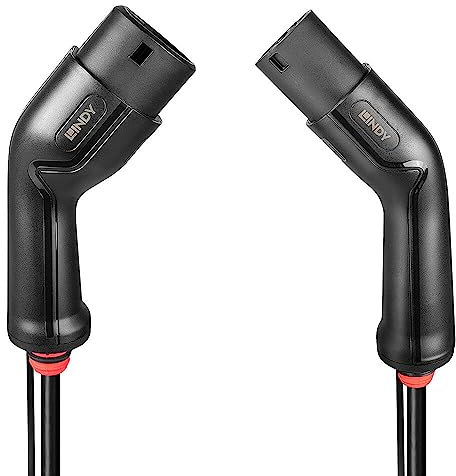 LINDY 7m Type 2 to Type 2 11kW (16A 480V) EV/Electric Vehicle & Plug-in-Hybrid Charging Cable, 3-Phase, IP65, UL 94 V-0, TUV certified, TPU Jacket, Carrying Bag