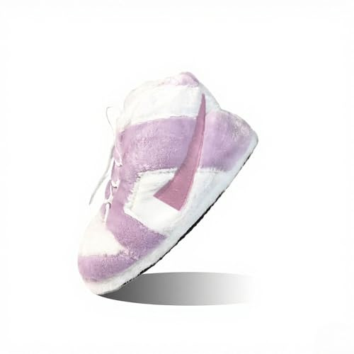 MOLERFO Sneaker-tofflor, halkfri sula, plyschtofflor, unisex, inomhusgolv, bomullsskor, lila Zs, 5,5–12 US, Lila Zs, 36/44 EU