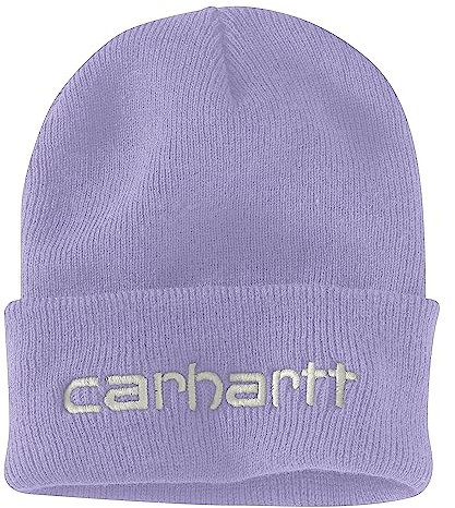 Carhartt Herren-Strickmütze mit isoliertem Logo, mit Bündchen, Lavendel, Einheitsgröße