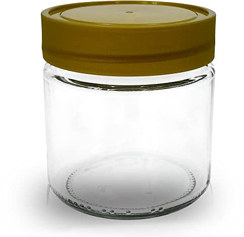 Apoidea – Honiggläser 250g mit Kunststoff-Deckel 96 Stück/Honiggläser 250g mit Deckel/Honigglas Neutralglas/Hochwertige Honig Gläser für Ihren eigenen Honig