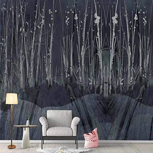 Paysage De Forêt D'Arbres Noirs Papier Peint Moderne En 3D Pour Chambre À Coucher Et Salon Papier Peint 3D Coller Et Peler Stickers Muraux Décor À La Maison Art Mura 400 (largeur) x 280 (hauteur) cm