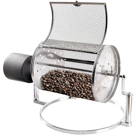 potow Home Coffee Roaster Machine - Automatic Drum Type Roaster for Perfectly Roasted Beans - Roller Coffee Roaster,800g