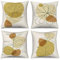 ASDCXZ Boho Kissenbezug 40x40 cm 4er Set, Modern Abstrakt Kunst Boho Blätter Sonne Beige Dekokissen Kissenbezüge Kissenhülle Waschbar Polyester Flachs Textil Polster Kopfkissenbezug Kissen Bezug