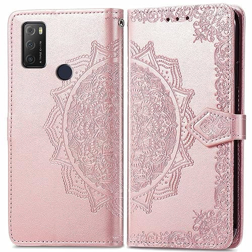BIIULHCI Funda para Alcatel 1S 2021/3L 2021,Función de Soporte, Billetera con Tapa Tarjetas,PU Cuero Carcasa Flip Case Cover para Alcatel 1S 2021/3L 2021