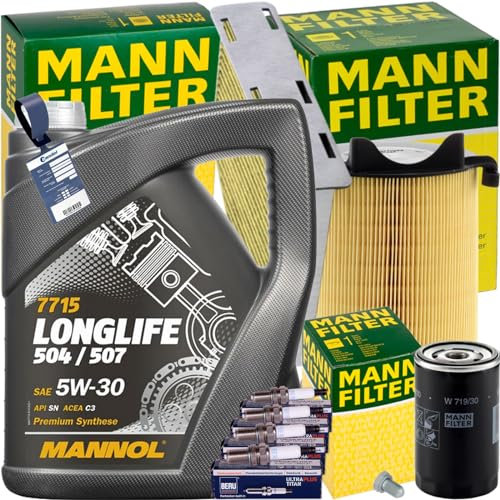 BandelOne enthält Mann Inspektionspaket+5L Mannol 504 5W-30 Öl passend für 1T A3 8P