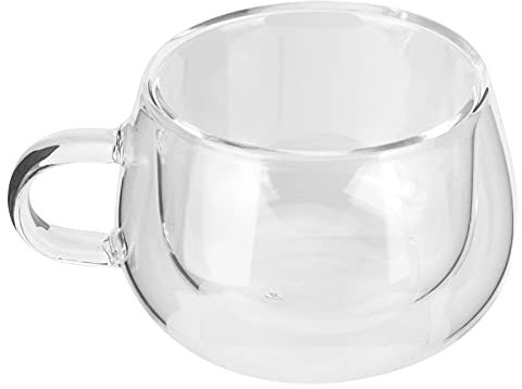 Tasses à café en Verre à Double Paroi de 150 Ml avec Poignée, Tasses à café Isolées, Tasses en Borosilicate Transparent, Parfaites pour le Cappuccino, le thé, le Latte,
