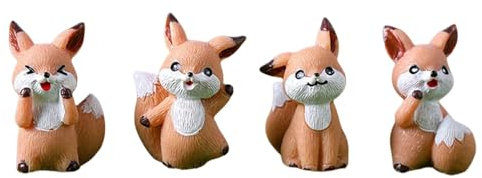 Mini-Fuchs-Figuren, Miniatur-Fuchs-Feengarten-Zubehör für Kuchendekoration, Mooslandschaft, DIY, Terrarium, Handwerk, Ornament, Heimdekoration, Geburtstagsgeschenk, Partyzubehör,