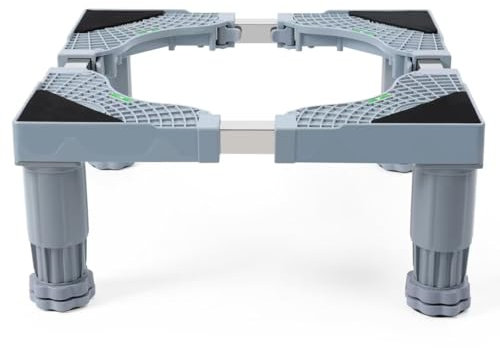 WINSOON Waschmaschinen Untergestell 4 Füßen Sockel untergestell für Waschmaschine mit Stoßdämpfungsfunktion für für Waschmaschinen Kühlschränke und Trockner Einstellbare 42 bis 66cm,19 bis 22cm