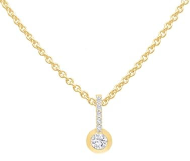 My Gold Damen Kettenanhänger Mit Halskette Gold 375 Gelbgold (9 Karat) & Silber 45cm Goldkette Demi Set Y-06044-G601
