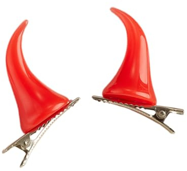 2 x Gothic-Horn-Haarspange, Halloween-Party-Haarnadel für Frauen, Mädchen, Fotografieren, Zöpfe, Rollenspiele, Haarnadel für Damen, Haarspange, Haarnadel für tägliche Frisuren, niedliches Teufelshorn,