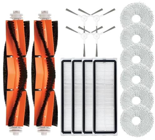 Accesorios compatibles con Xiaomi Robot Vacuum S10+/S10 Plus robot de limpieza B105 piezas, cepillo principal, cepillo lateral, filtro HEPA, paño de fregona (B (16 unidades)