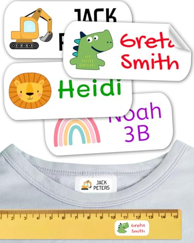 100 Namensaufkleber kinder. Kein bügeln. Für kleidung, schule, gegenstände, kita. Namensschilder personalisiert waschmaschinenfest.