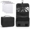 Zivacate Trousse de Toilette à Suspendre, Trousse Toilette étanche avec poignée, Sac de Rangement Maquillage Homme Femme avec 3 Sac à Cordon pour Voyage, Affaires, Fitness, Camping – Noir